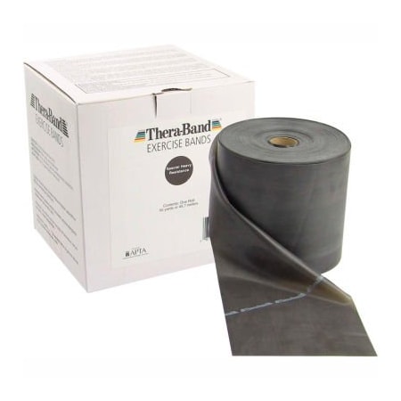 Fabrication Enterprises Thera-Band Latex Exercise Band, Black, 50 Yard Roll/Box 10-1010